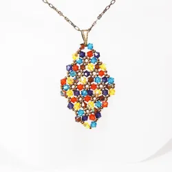 Pendant 40cm - Xochitl Rhombus M-Bronze Chain - Pendant 40cm - Laiton bronze